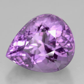 Améthyste violet naturelle en forme de poire, 7,11 ct, VVS