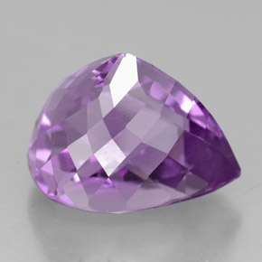 Améthyste violet naturelle en forme de poire, 7,11 ct, VVS