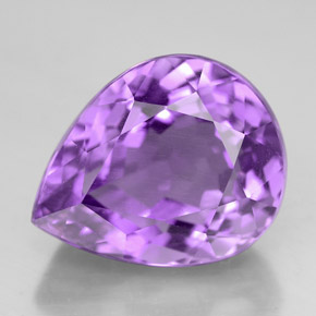 Améthyste violet naturelle en forme de poire, 7,40 ct, VVS