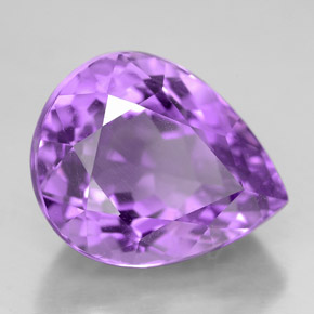 Améthyste violet naturelle en forme de poire, 7,40 ct, VVS
