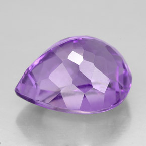 Améthyste violet naturelle en forme de poire, 7,40 ct, VVS