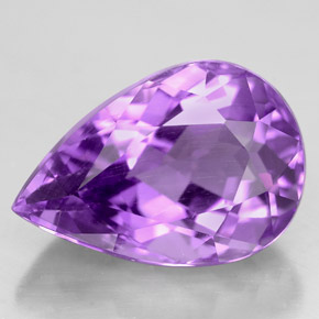 Améthyste Violet naturelle En forme de poire, 6.62 ct, VVS