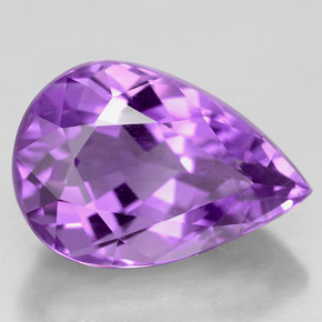 Améthyste Violet naturelle En forme de poire, 6.62 ct, VVS