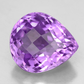 Améthyste violet naturelle en forme de poire, 6,77 ct, VVS-VS