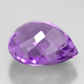 Améthyste violet naturelle en forme de poire, 6,77 ct, VVS-VS