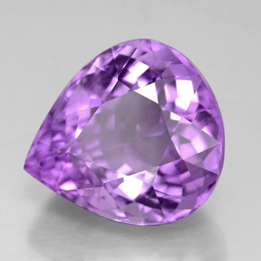 Améthyste violet naturelle en forme de poire, 6,12 ct, VVS