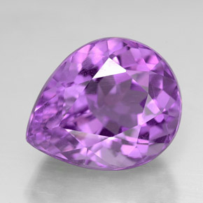 Améthyste violet naturelle en forme de poire, 6,31 ct, VVS