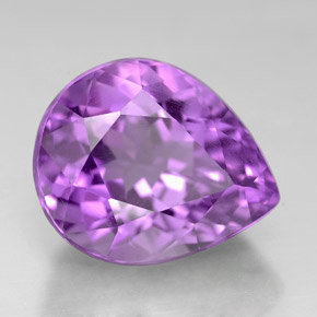 Améthyste violet naturelle en forme de poire, 6,31 ct, VVS