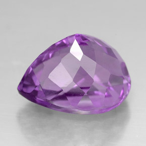Améthyste violet naturelle en forme de poire, 6,31 ct, VVS