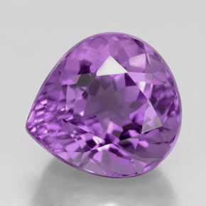 Améthyste violet naturelle en forme de poire, 5,72 ct, VVS