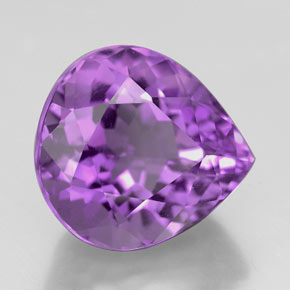 Améthyste violet naturelle en forme de poire, 5,72 ct, VVS