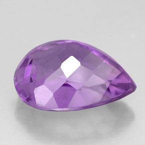 Améthyste violet naturelle en forme de poire, 5,99 ct, VVS