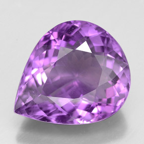 Améthyste violet naturelle en forme de poire, 6,41 ct, VS