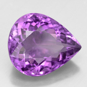Améthyste violet naturelle en forme de poire, 6,41 ct, VS