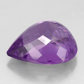 Améthyste violet naturelle en forme de poire, 6,41 ct, VS