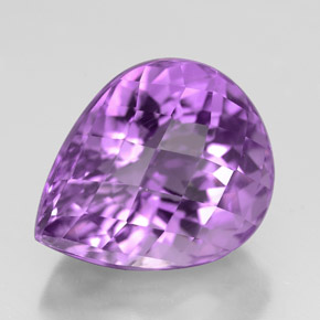 Améthyste violet naturelle en forme de poire, 5,97 ct, VVS