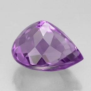 Améthyste violet naturelle en forme de poire, 5,97 ct, VVS