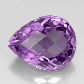 Améthyste violet naturelle en forme de poire, 5,62 ct, VVS