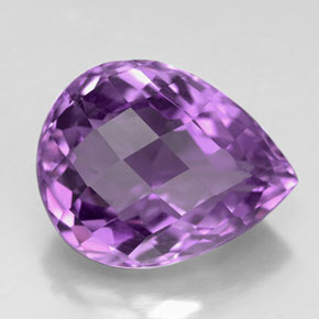 Améthyste violet naturelle en forme de poire, 5,62 ct, VVS