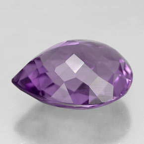 Améthyste violet naturelle en forme de poire, 5,62 ct, VVS