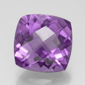 Améthyste violet naturelle coupe coussin, 3,42 ct, VVS