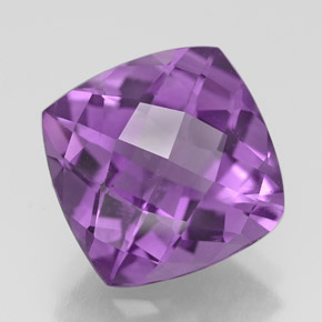 Améthyste violet naturelle coupe coussin, 3,42 ct, VVS