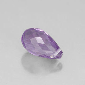 Améthyste violet naturelle briolette, 1,37 ct, VVS