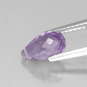 Améthyste violet naturelle briolette, 1,37 ct, VVS