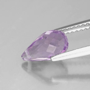 Améthyste violet naturelle briolette, 1,41 ct, VVS-VS