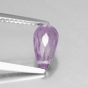 Améthyste violet naturelle briolette, 1,28 ct, VVS