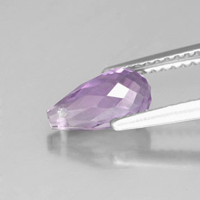 Améthyste violet naturelle briolette, 1,28 ct, VVS