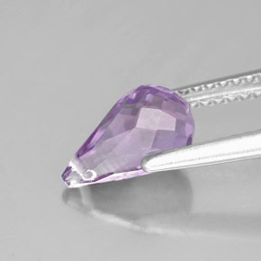 Améthyste violet naturelle briolette, 1,41 ct, VVS-VS