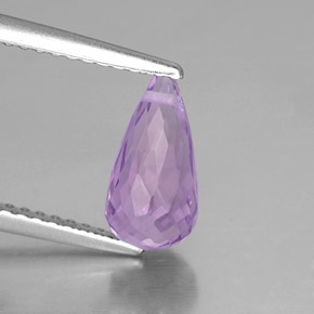 Améthyste violet naturelle briolette, 1,38 ct, VS