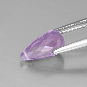 Améthyste violet naturelle briolette, 1,38 ct, VS
