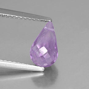 Améthyste violet naturelle briolette, 1,35 ct, VS