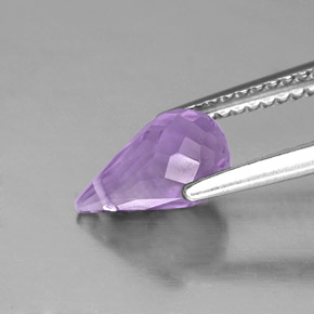 Améthyste violet naturelle briolette, 1,35 ct, VS