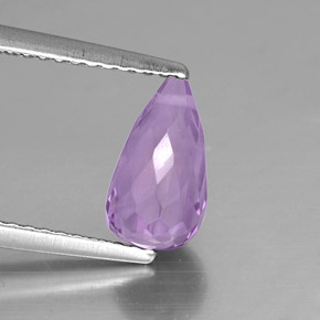 Améthyste violet naturelle briolette, 1,53 ct, VS