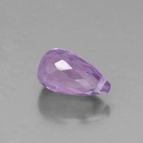 Améthyste violet naturelle briolette, 1,53 ct, VS