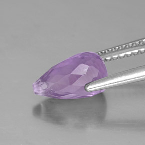 Améthyste violet naturelle briolette, 1,53 ct, VS