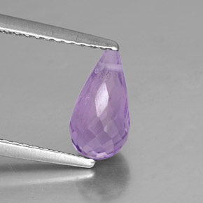 Améthyste violet naturelle briolette, 1,32 ct, VS