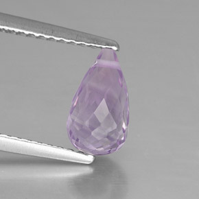 Améthyste violet naturelle briolette, 1,38 ct, VS