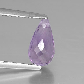 Améthyste violet naturelle briolette, 1,38 ct, VS
