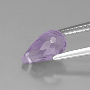 Améthyste violet naturelle briolette, 1,38 ct, VS