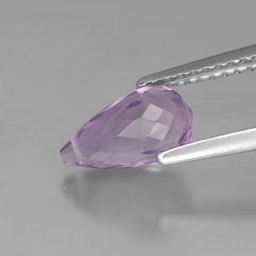 Améthyste violet naturelle briolette, 1,42 ct, VVS-VS