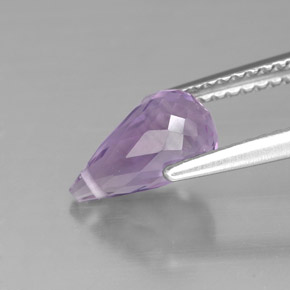 Améthyste violet naturelle briolette, 1,40 ct, VVS-VS