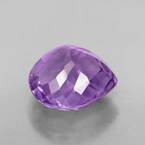 Améthyste violet naturelle en forme de poire, 4,84 ct, VVS