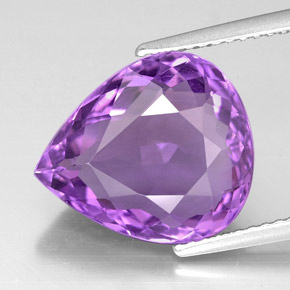 Améthyste violet naturelle en forme de poire, 6,22 ct, VVS