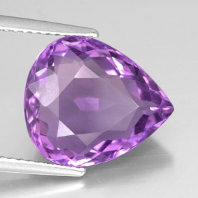 Améthyste violet naturelle en forme de poire, 6,22 ct, VVS
