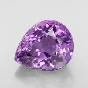 Améthyste violet naturelle en forme de poire, 6,85 ct, VVS
