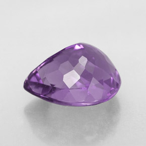 Améthyste violet naturelle en forme de poire, 6,85 ct, VVS